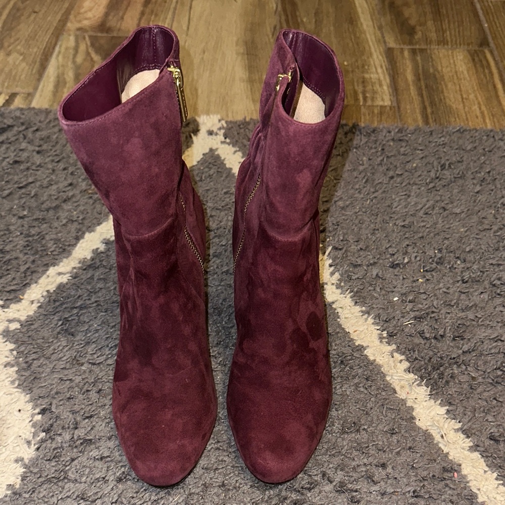 Michael Kors Rich Burgundy Heeled Boots - Picture 1 of 5